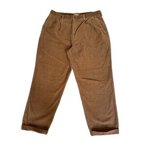100% Cotton Men’s Corduroy Pants 35 x 30 Pleated Academia Ivy Preppy Grandpa